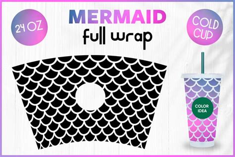 Mermaid Scales Full Wrap Svg Cold Cup Wrap Svg 1613040