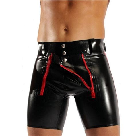 Sexy Men Faux Leather Latex Shorts Men Plus Size S XXXL Boxers
