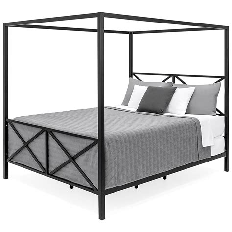 Loft greenport and metal canopy bed and frame queen size of the highest quality brands free shipping on sale ends in good condition with black metal bed. Queen size Modern Industrial Style Canopy Bed Frame in ...