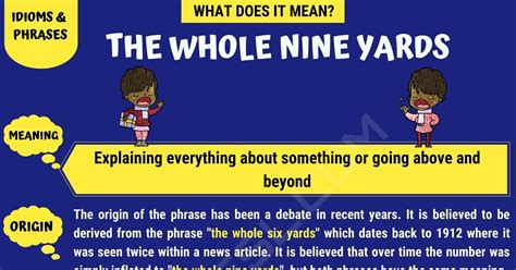 The Whole Nine Yards Meaning With Useful Examples 7esl