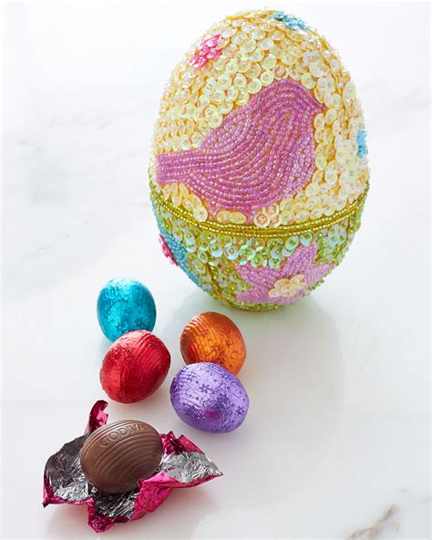 Godiva Beaded Easter Egg With Foil Wrapped Chocolates