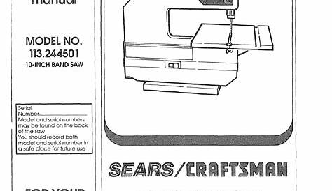Sears 113.244501 User Manual | 24 pages