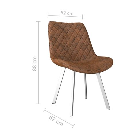| skip to page navigation. Dining Chairs 6 pcs Brown Faux Suede Leather- House of ...