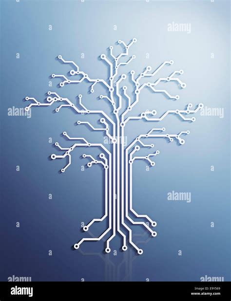 Digital Tree Made Of Electronic Circuits Conceptual Illustration On