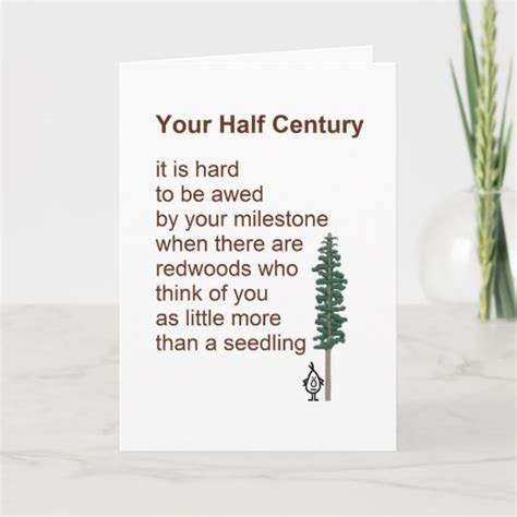 Your Half Century A Funny 50th Birthday Poem Card