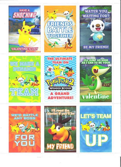 Print two copies of the memory or matching game in pdf format in order to obtain pairs of similar cards. Poképark 2 Valentine's Day Cards - Pocketmonsters.Net