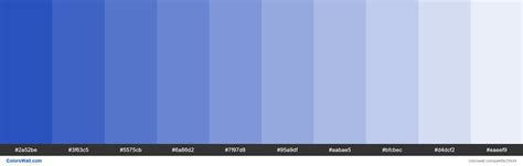 Tints Of Cerulean Blue Color 2a52be Hex 2a52be 3f63c5 5575cb