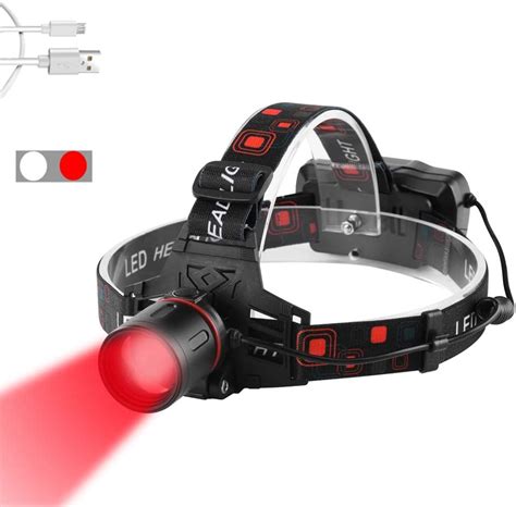 Red Light Head Torch Rechargeable Weslite Red Led Headlamp Zoomable