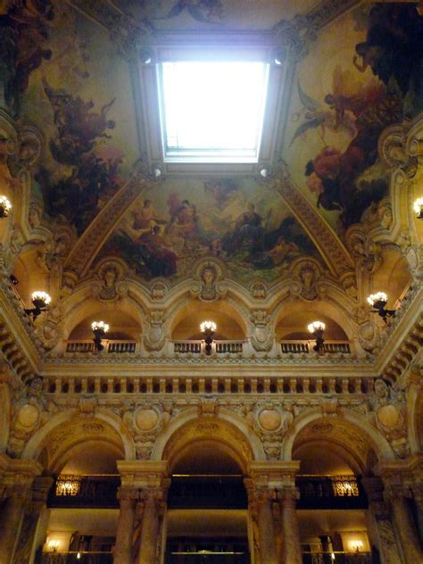 ► ceiling of the auditorium of the opéra garnier‎ (8 f). Garnier's Paris Opéra, Grand Stair Ceiling with Paintings ...