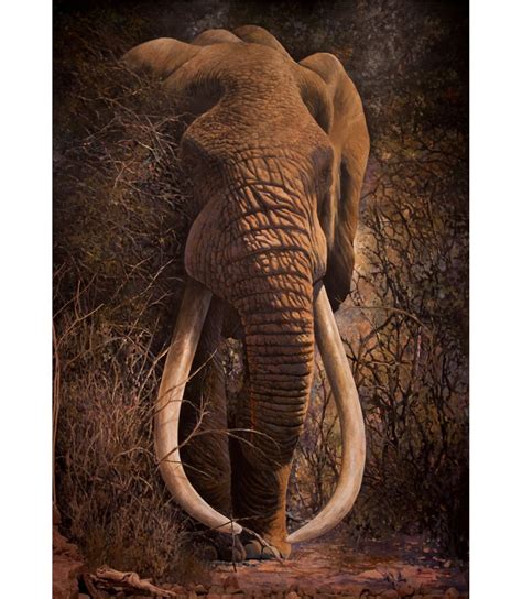 Ahmed Life Size Original Oil On Canvas Elephant Painting By