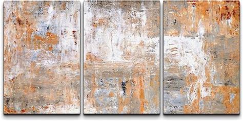 Wall26 Canvas Print Wall Art Set Grey And Brown Grunge