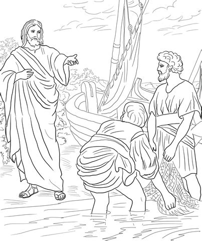 Resources are for download on 123clipartpng. Jesus Calls the First Disciples coloring page | Free ...