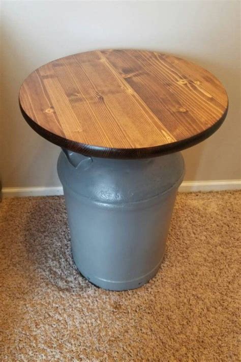 Vintage Milk Can End Table In 2020 With Images Vintage Milk Can