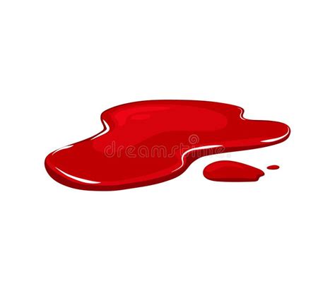 Blood Spill On A White Isolated Background Red Paint Puddle Vector