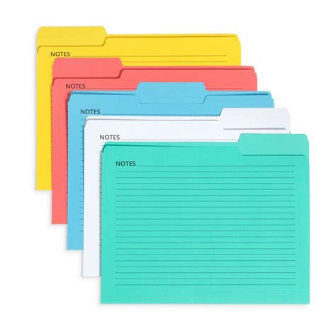 Blue Summit Supplies File Folders With Notes Letter 15 Tab Assorte