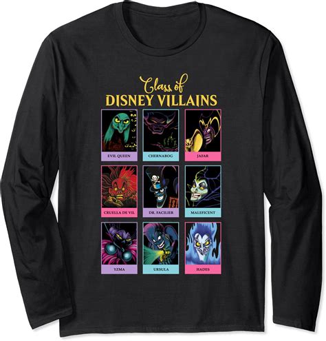 Disney Villains Class Of Disney Villains Yearbook Long Sleeve T Shirt