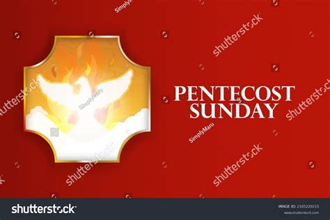 Pentecost Sunday Greeting Banner Copy Space Stock Vector Royalty Free