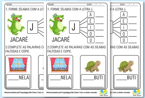 Atividades De Alfabetização Letra J Pdf Pronta Para Imprimir