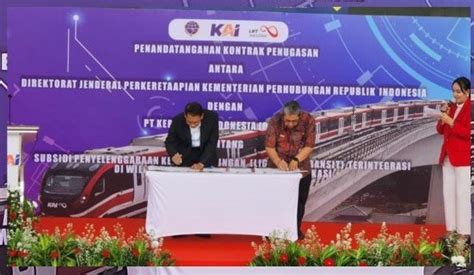 TANDATANGAN PERJANJIAN PSO LRT JABODEBEK TAHUN 2023 UNTUK KOMITMEN