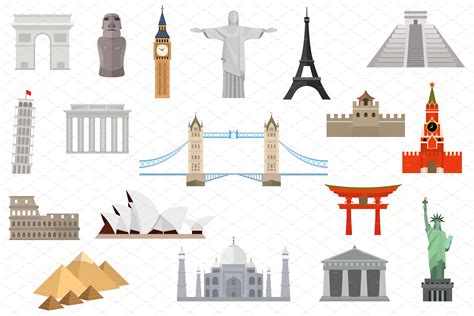 Famous Landmarks Worldwide Icons ~ Creative Market