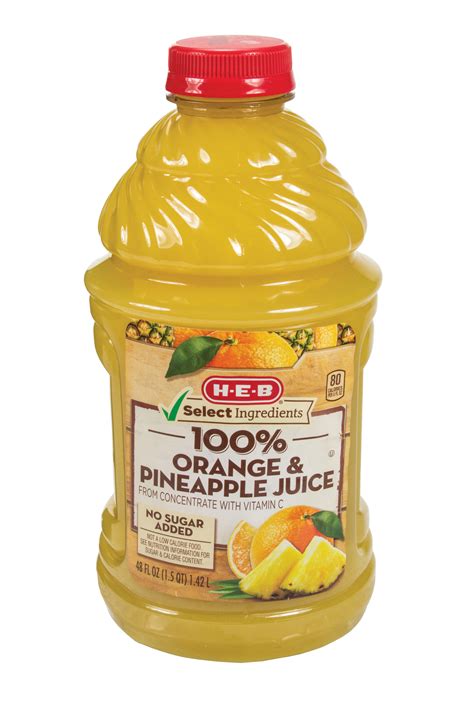 H E B Select Ingredients 100 Orange Pineapple Juice Shop Juice At H E B