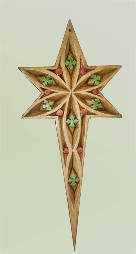 Christmas Star Chip Carved Christmas Ornament Geometric Christmas