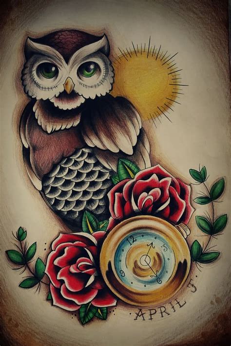48 Best Traditional Owl Tattoos Images On Pinterest Traditional Owl