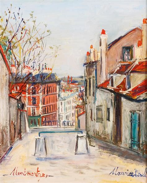 Maurice Utrillo French 1883 1955 Montmartre 1940 Oil On Canvas