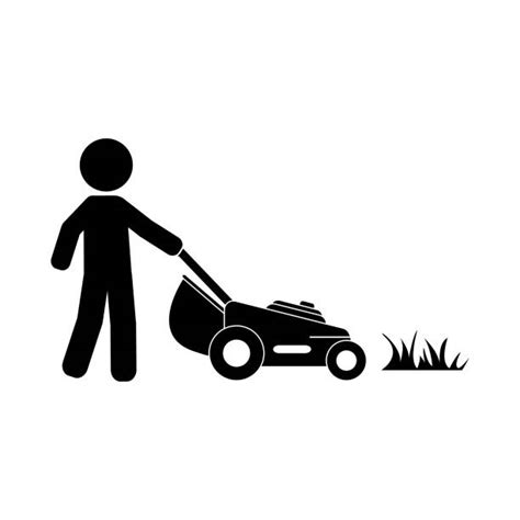 Best Man Cutting Grass Silhouette Illustrations Royalty Free Vector