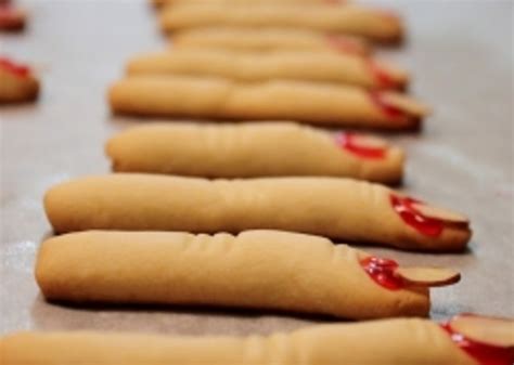 Scary Finger Cookies With A Bloody Nail
