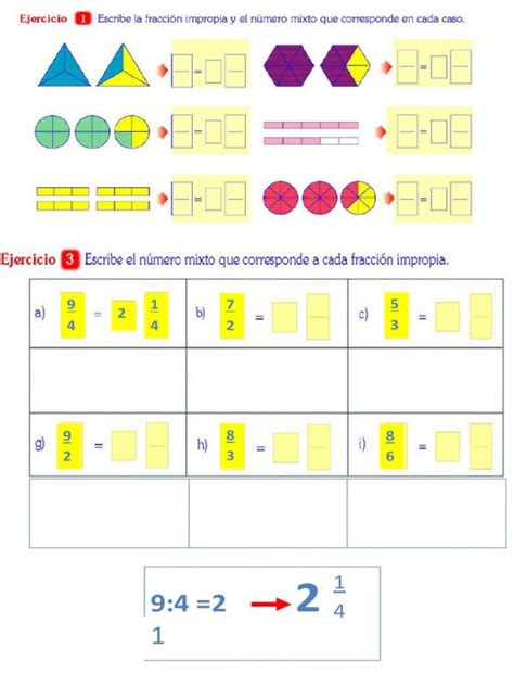 Fracciones Propias E Impropias Ficha Interactiva Actividades De