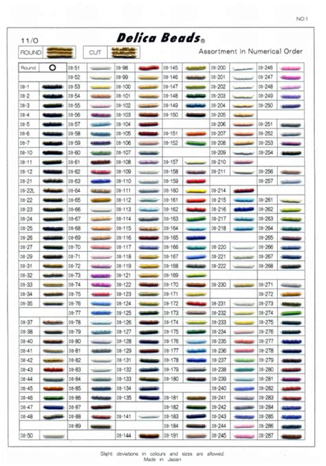 Miyuki Sample Cards N 12r Delica Beads Color Chart Free Download