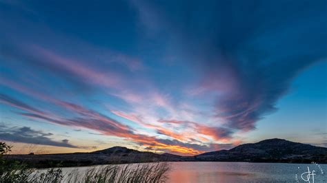 Download Wallpaper 2560x1440 Mountains Lake Clouds Sunset Landscape