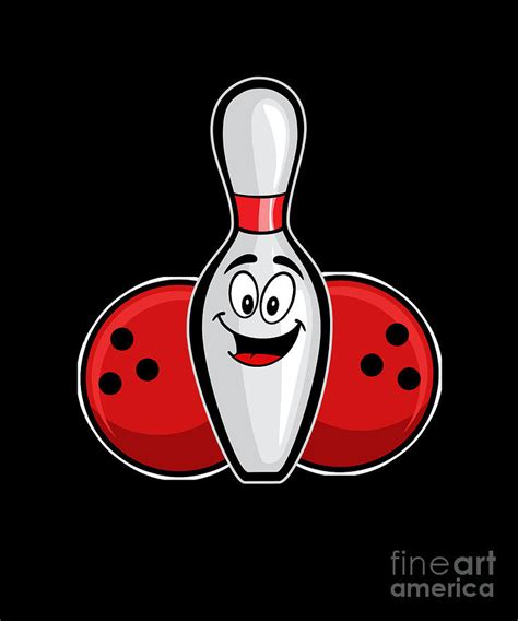 Bowling Funny Bowling Pin Face Tenpins Skittles Alley Bowlers Throwing Sport T Digital Art By
