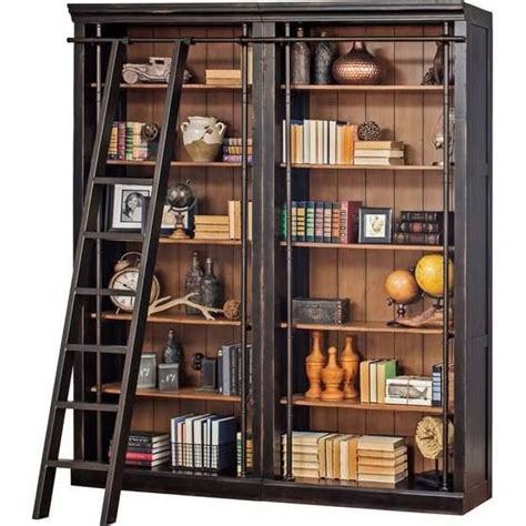 Bookshelf With Ladder Library Bookcase Bookcase Wall Martin Furniture