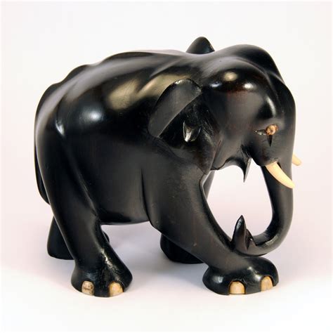 Carved Dark Wood Elephant Katoomie