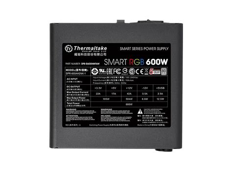 Today, we are taking a look at thermaltake's smart rgb 600w power supply. Thermaltake Smart RGB 600W Power Supply (PS-SPR-0600NHSAWA ...