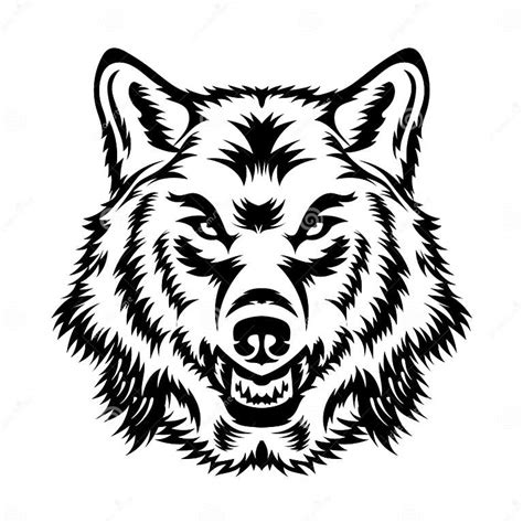 Angry Wolf Face Vector Illustration For Mascot Logo Design Stock Vector