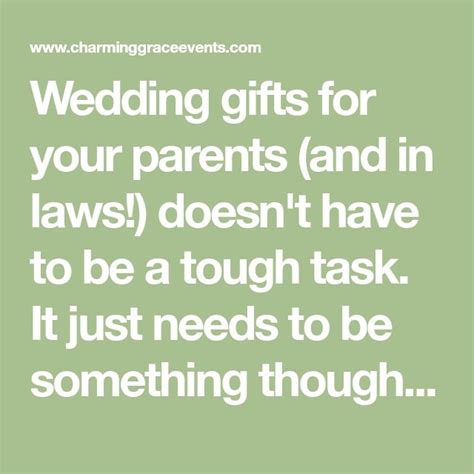 Wedding Gifts For Your Parents And In Laws Doesn T Have To Be A