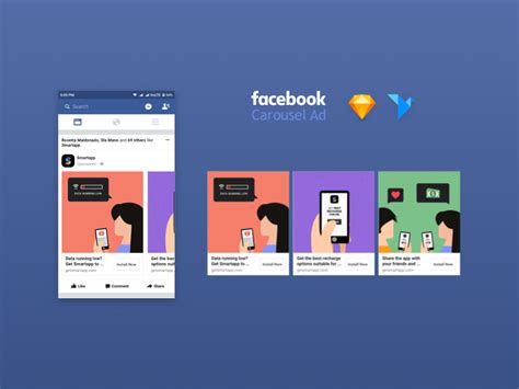 Facebook Carousel Ad Sketch Freebie Download Free Resource For Sketch