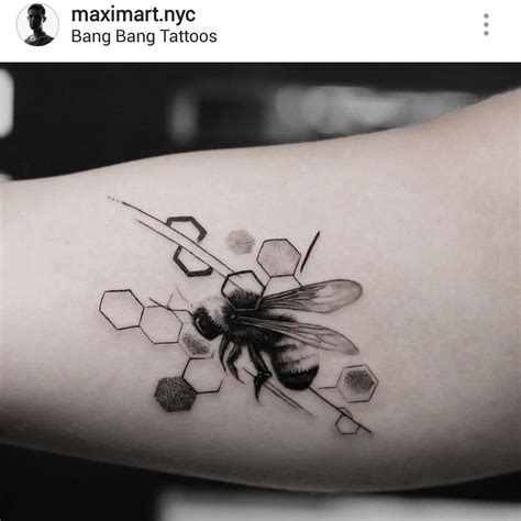 Black And Gray Bee Tattoo By Maximartnyc Bee Tattoo Insect Tattoo