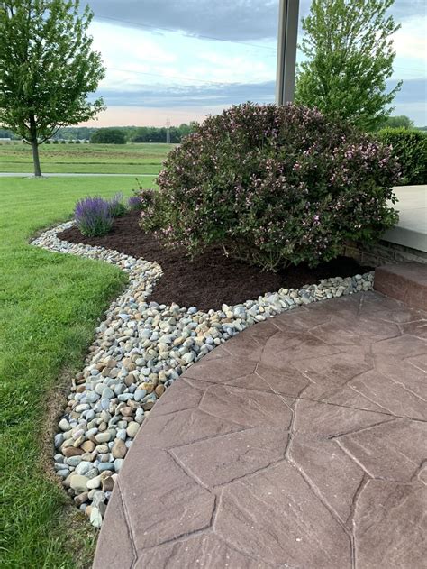 Landscape With Stones And Mulch Stone Landscaping Front Yard