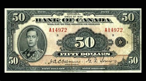 All Canadian Dollar Banknotes Bank Of Canada 1935 Issue Youtube