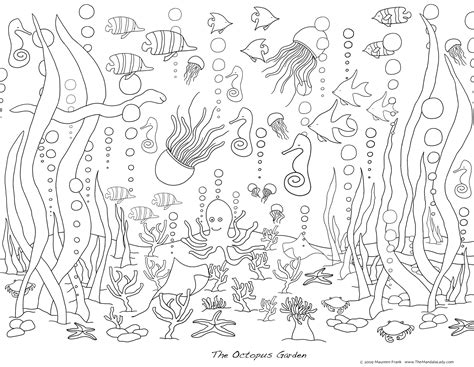 Ocean Water Cartoon Coloring Page Coloring Pages