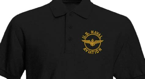 Us Naval Aviation Embroidered Polo Shirt Navy Army Patriotic Veteran