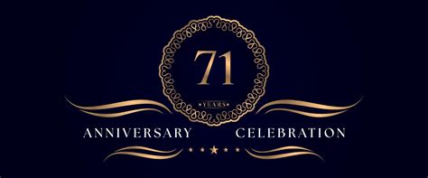 71 Years Anniversary Celebration With Elegant Circle Frame Isolated On
