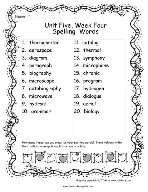 6 Grade Spelling List