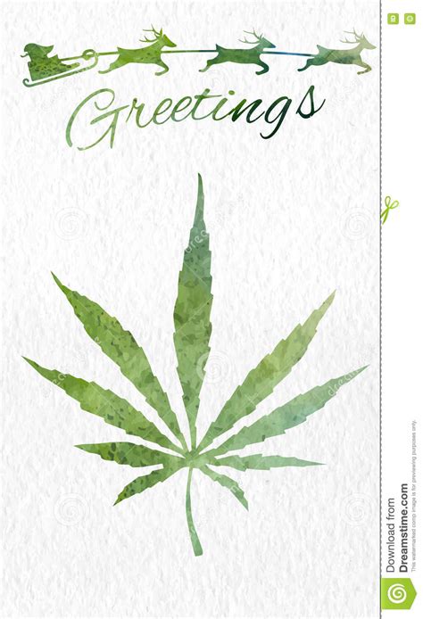 Prizes are shipped by sponsors. Christmas Greeting Card With Marijuana Leaf And Santa ...