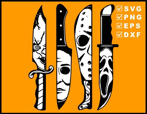 Horror Movie Characters In Knives Svg Michael Myers Svg Scream Svg