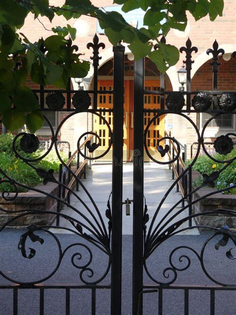 Garden Wrought Iron Courtyard Gates Stock Photo Image Of Iron Sunny